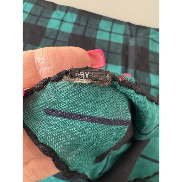 Jeffrey Banks Scottie Dog Scottish Terrier Argyle Tartan Light Scarf Black Green - Picture 14 of 16